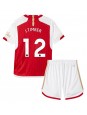 Arsenal Jurrien Timber #12 Domácí dres pro děti 2023-24 Krátký Rukáv (+ trenýrky)